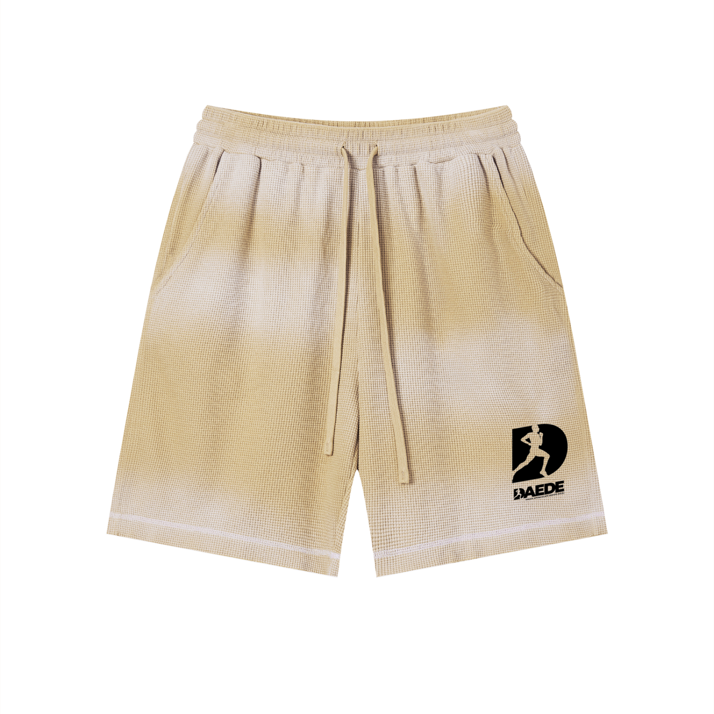 Unisex Sunfade Waffle Raw Hem Shorts
