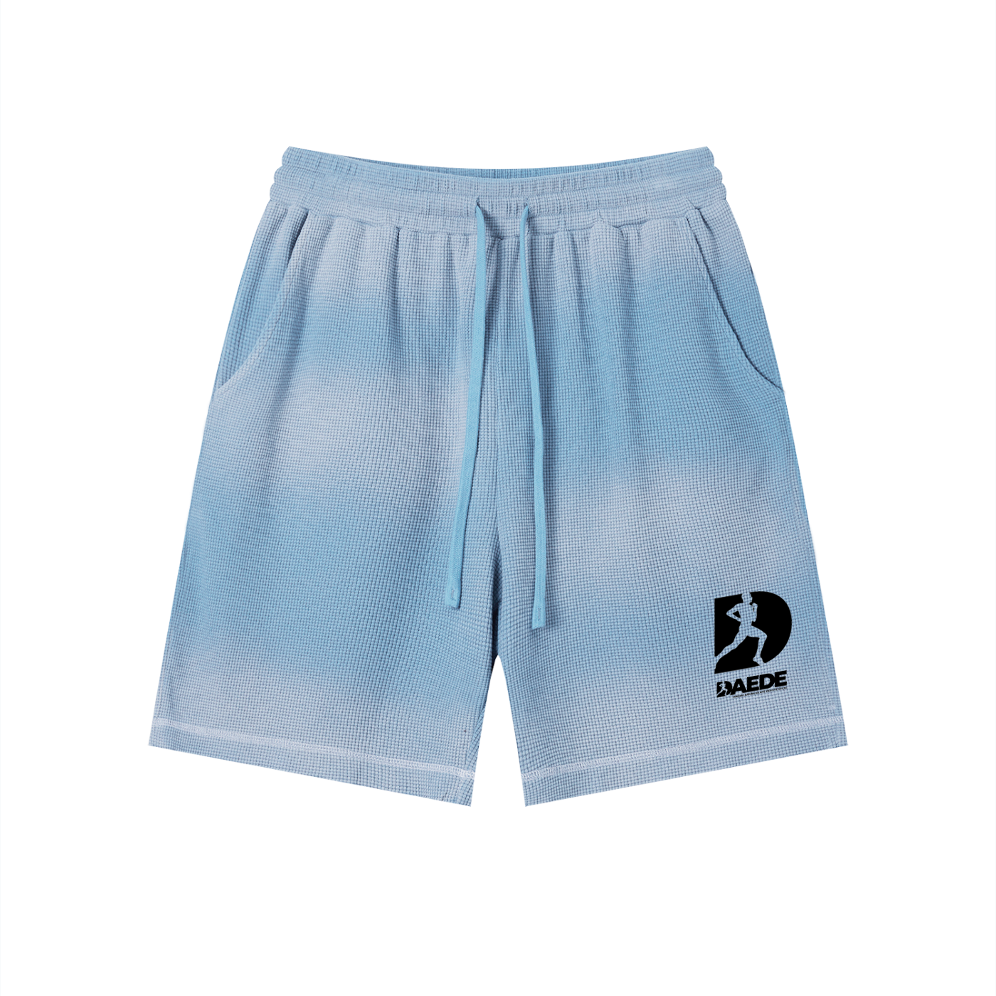 Unisex Sunfade Waffle Raw Hem Shorts