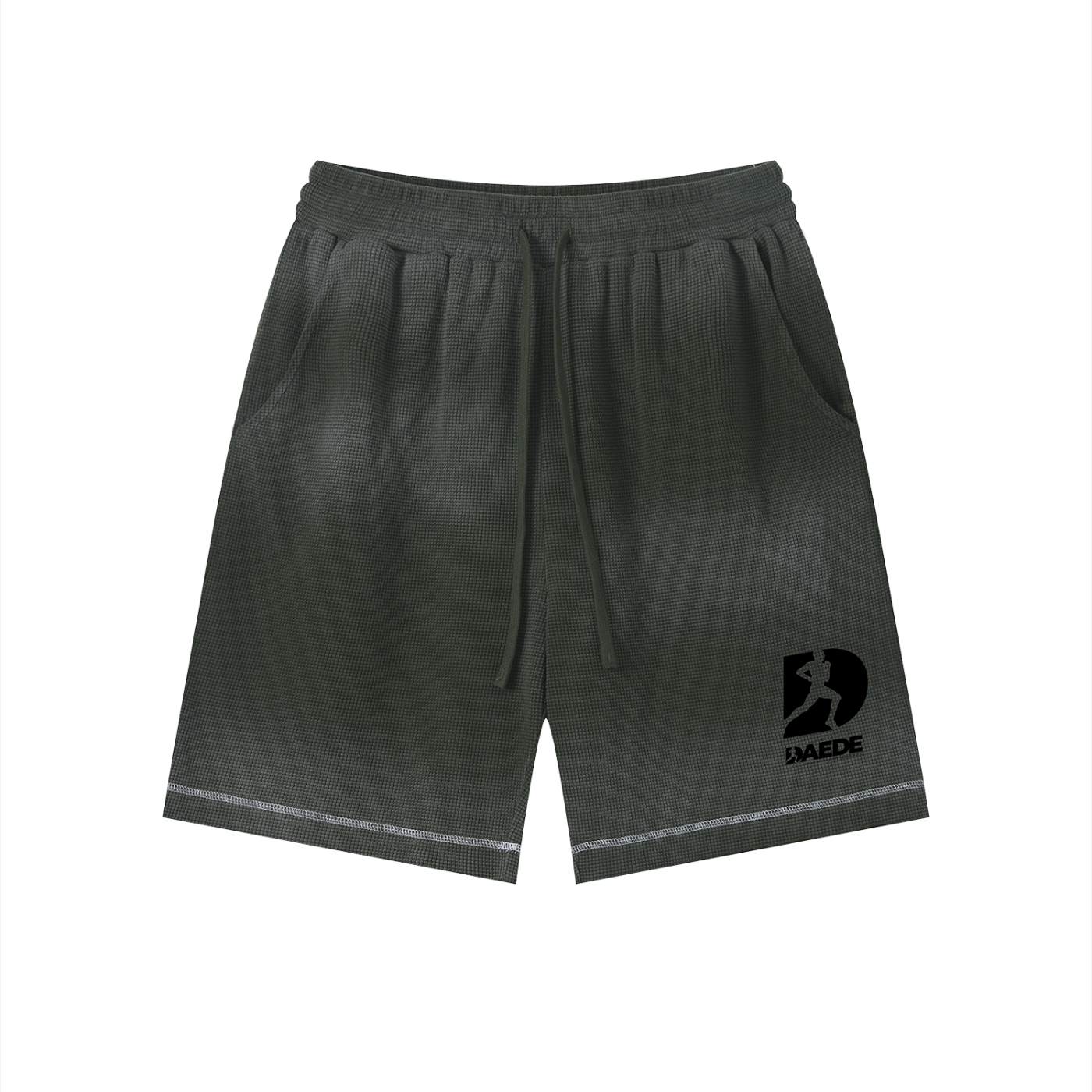 Unisex Sunfade Waffle Raw Hem Shorts